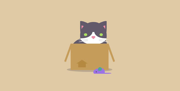 猫躲盒子里抓老鼠CSS3动画源码下载