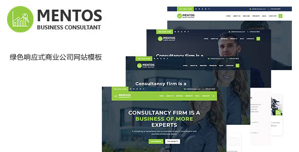 绿色大气商业咨询公司网站Bootstrap模板