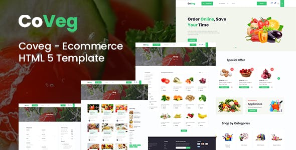 HTML5果蔬电商购物网站模板