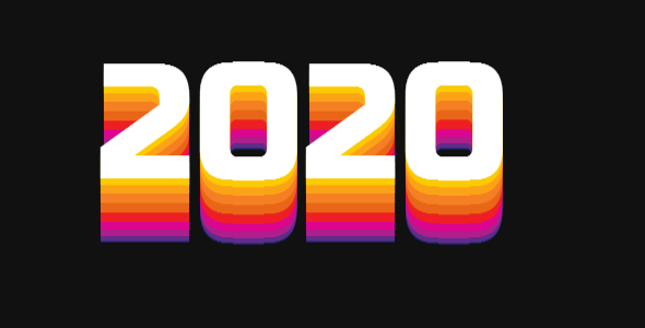 2020新年快乐立体字特效