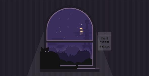 夜晚窗户月亮js特效代码源码下载