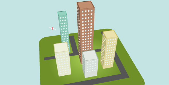纯CSS3仿城市楼房3D建模特效