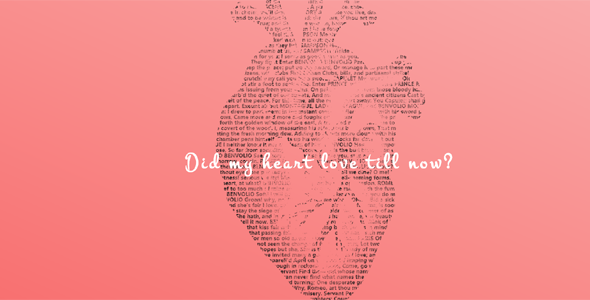 一堆文字实现的心脏图形css特效源码下载