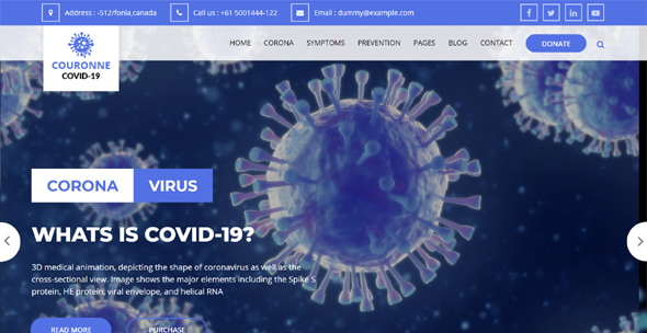 冠状病毒医疗宣传网站前端模板
