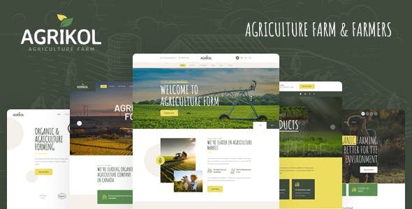 大气农业生产基地种植园网页模板 - Agrikol源码下载