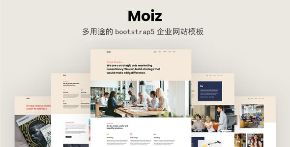 响应式营销机构网络公司网站模板 - Moiz源码下载