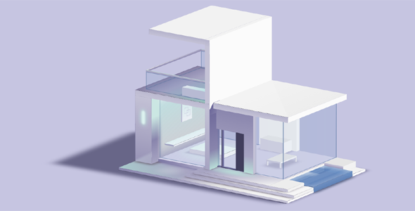 纯CSS房子3D建模网页特效源码下载