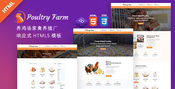 养鸡场家禽养殖网站电商HTML模板