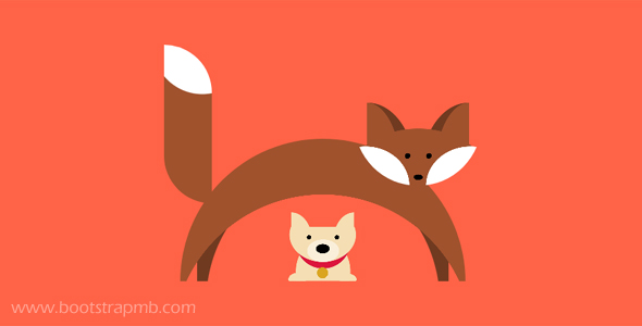 css画的狐狸和狗网页代码