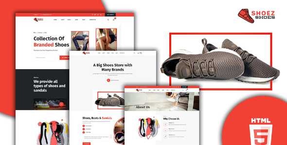 鞋子品牌商店网站HTML5模板 - Shoez源码下载