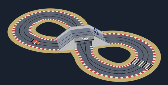 svg赛车和跑道网页动画特效