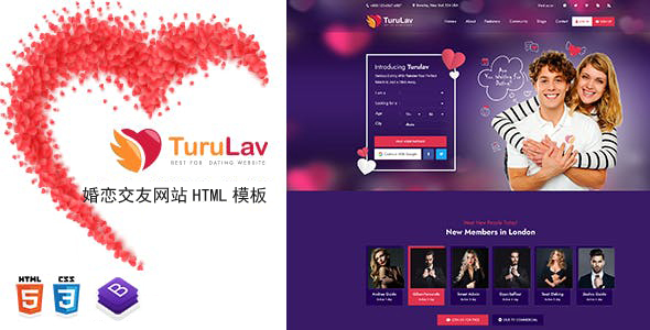 HTML5婚恋交友网站模板 - TuruLav源码下载