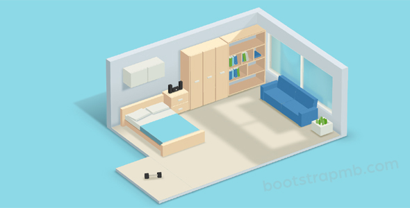 纯CSS3实现的3D卧室家具