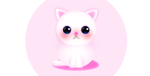 纯css代码粉色可爱小猫咪代码
