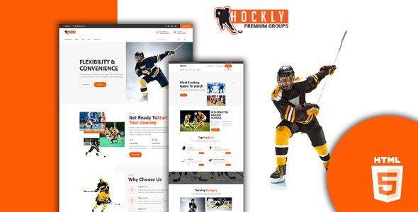 曲棍球体育运动网站web模板