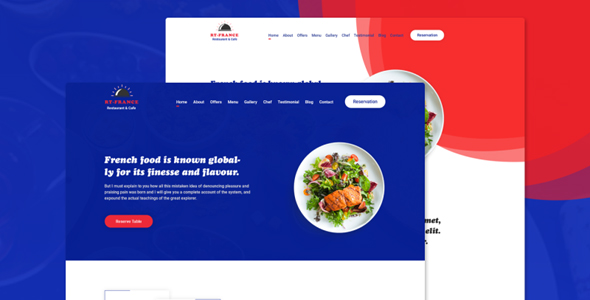 法式美食餐厅HTML5页面模板
