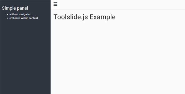 Toolslide.js侧边栏展开收缩