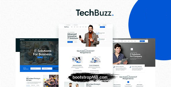 HTML5互联网产品业务公司网站模板 - TechBuzz源码下载
