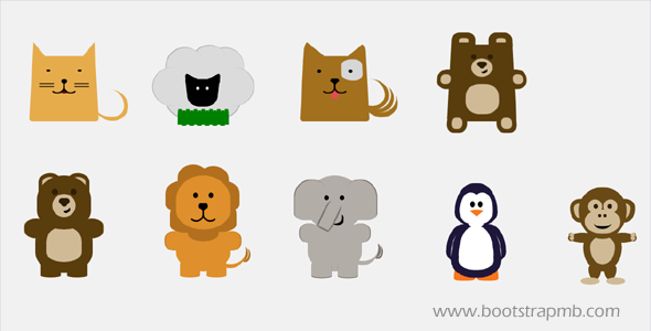 CSS绘制的动物带动画特效源码下载