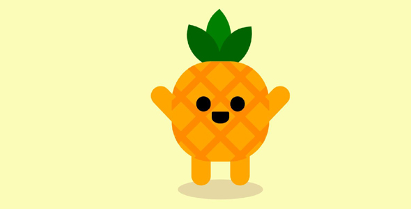 CSS卡通菠萝网页动画代码