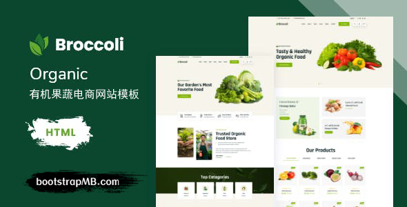 绿色健康食品电商网站高端模板