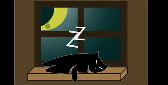 svg画的小猫在窗户边睡觉