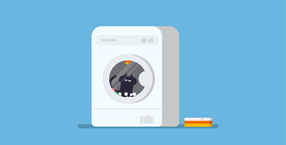 CSS猫咪和洗衣机动画