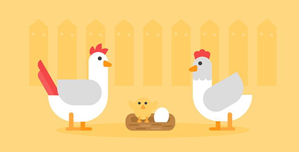 CSS和HTML画的母鸡和小鸡源码下载