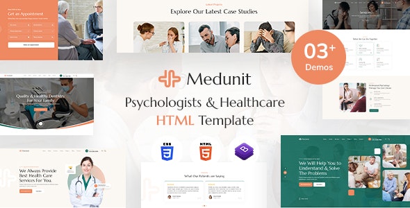 心理咨询和医疗保健HTML模板 - Medunit源码下载