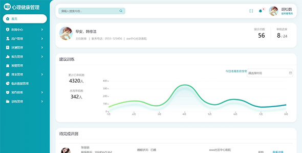 bootstrap心理健康管理系统模板