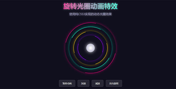 旋转光圈HTML动画特效