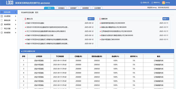 一套iframe结构的后台管理系统模板