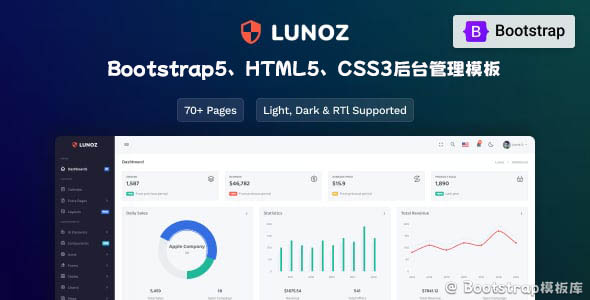 Bootstrap5、HTML5、CSS3后台管理模板