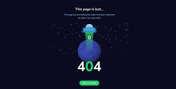 创意404页面 css3动态ufo特效