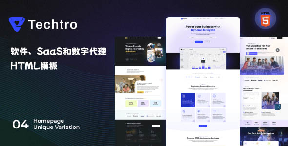 软件、SaaS和数字代理业务网页模板