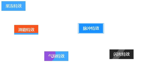 css3动态按钮特效 弹性+脉冲+气泡+闪光