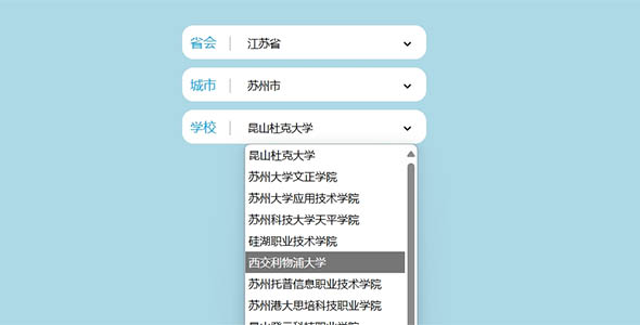 全国大学选择 按省市级联选择