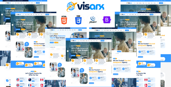 移民和签证服务HTML Bootstrap模板