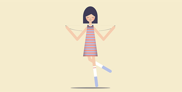 css div实现的小女孩跳绳动画