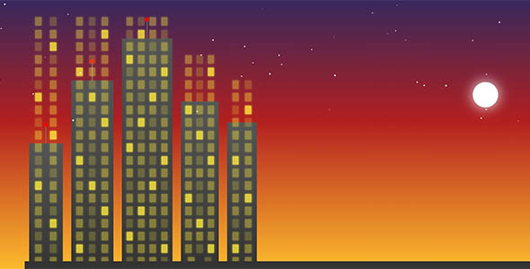 css3 JavaScript实现的都市摩天楼