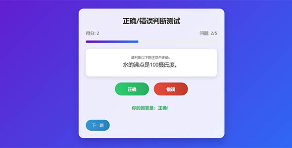 正确/错误判断测试页面